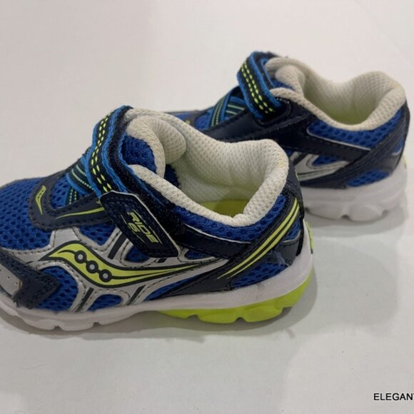 Saucony Baby Ride 6 Boys Size 5 Navy Blue LOT of 2 Leather Rubber Slip On Shoes - Picture 8 of 14